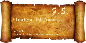Fiebiger Sándor névjegykártya