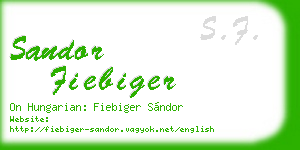 sandor fiebiger business card